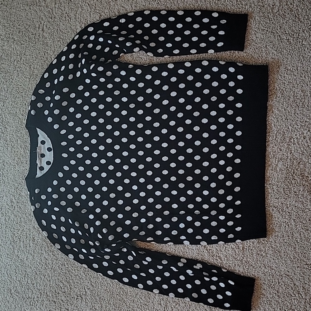 41 hawthorn black and white polka dot sweater XL